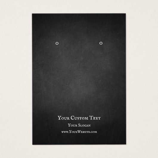 Earring Jewelry Display Card, Rustic Chalkboard Visitekaartje (Voorkant)