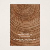 Earring Jewelry Display Card, Rustic Wood Ring Visitekaartje (Achterkant)
