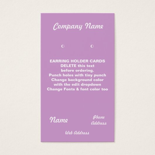 EARRING Kaarten Aangepaste visitekaartjes (Voorkant)