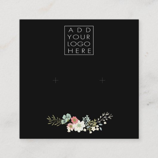 Earrings Backing Cards Add Your Own Logo Vierkante Visitekaartje (Voorkant)