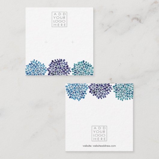 Earrings Backing Cards Add Your Own Logo Vierkante Visitekaartje (Voorkant / Achterkant)