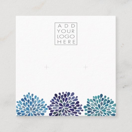Earrings Backing Cards Add Your Own Logo Vierkante Visitekaartje (Voorkant)