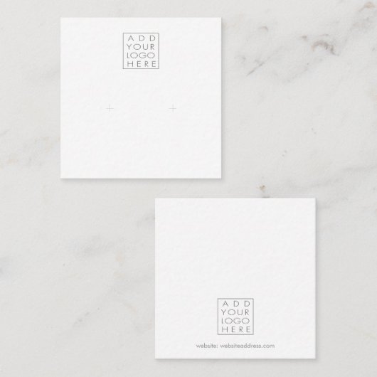 Earrings Backing Cards Add Your Own Logo Vierkante Visitekaartje (Voorkant / Achterkant)