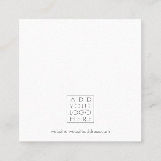 Earrings Backing Cards Add Your Own Logo Vierkante Visitekaartje (Achterkant)