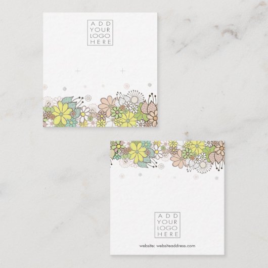 Earrings Backing Cards Add Your Own Logo Vierkante Visitekaartje (Voorkant / Achterkant)
