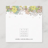 Earrings Backing Cards Add Your Own Logo Vierkante Visitekaartje (Achterkant)