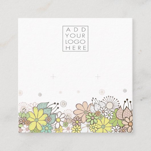 Earrings Backing Cards Add Your Own Logo Vierkante Visitekaartje (Voorkant)