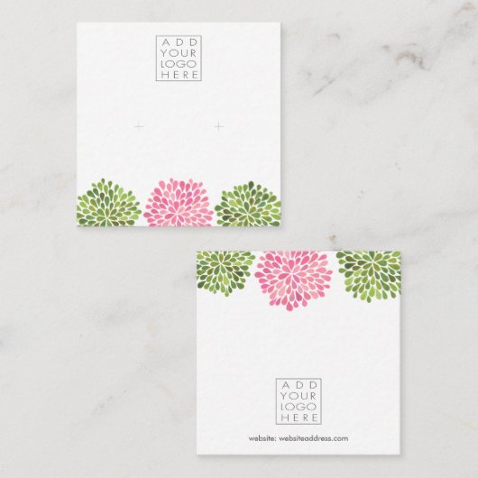 Earrings Backing Cards Add Your Own Logo Vierkante Visitekaartje (Voorkant / Achterkant)