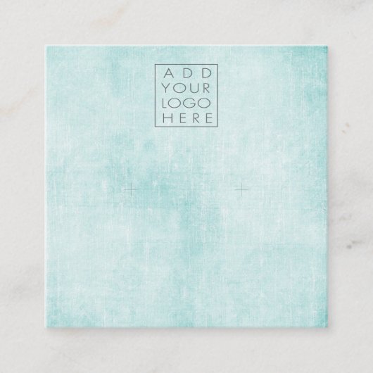 Earrings Backing Cards Aqua Add Your Own Logo Vierkante Visitekaartje (Voorkant)