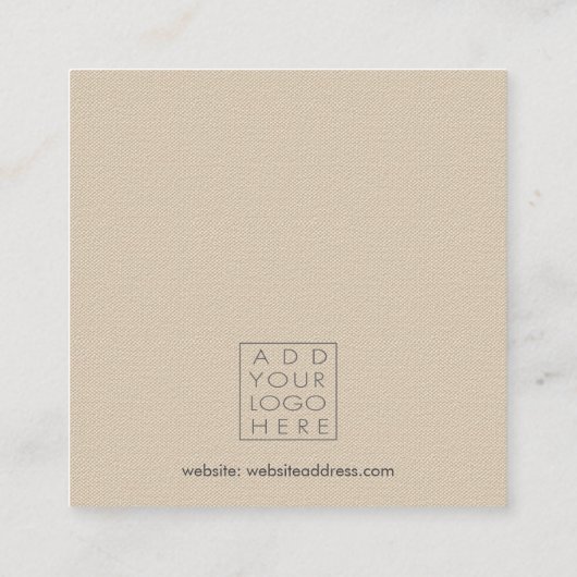 Earrings Backing Cards Canvas Add Your Own Logo Vierkante Visitekaartje (Achterkant)