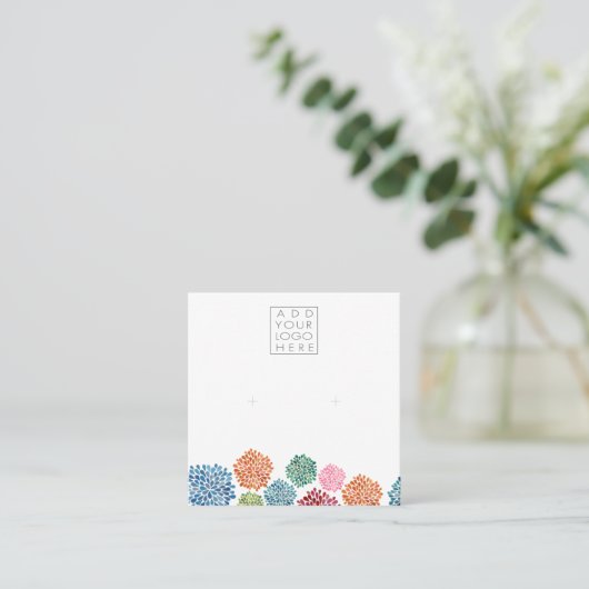 Earrings Backing Cards Rainbow Add Your Own Logo Vierkante Visitekaartje (Staand voorkant)