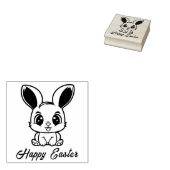 🐰 Ears & Embers – Custom Easter Wood Art Stam Rubberstempel (Gestempeld)