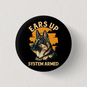 Ears Up Systeem Gewapend Hondenliefhebber Duitse H Ronde Button 3,2 Cm