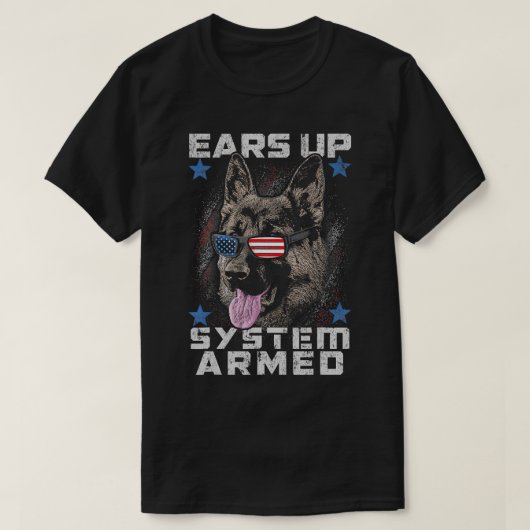 Ears Up Systeem Gewapend K9 T-shirt (Design voorkant)
