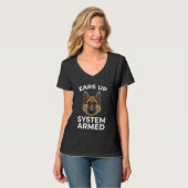 Ears Up Systeem Gewapende Duitse herder 6 T-shirt (Voorkant volledig)