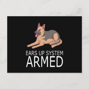 Ears Up System Armed Funny Dog Owner German Briefkaart