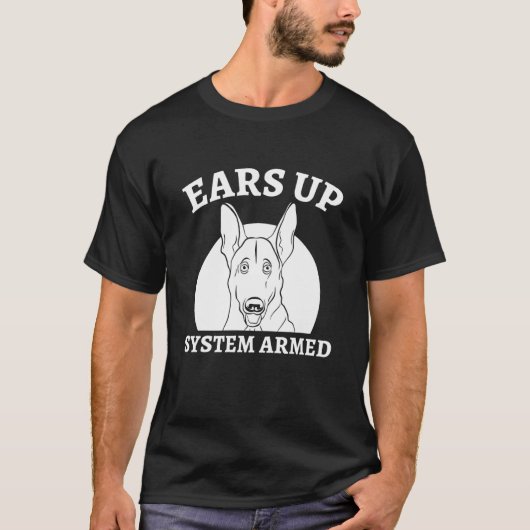 Ears Up System Armed German Sheprherd T-shirt (Voorkant)