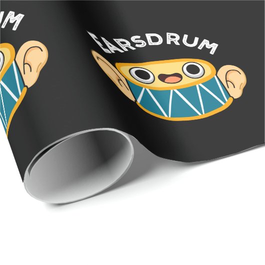 Earsdrum Funny Drummer Eardrum Pun Dark BG Cadeaupapier (Rol Hoek)
