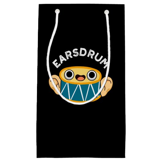 Earsdrum Funny Drummer Eardrum Pun Dark BG Klein Cadeauzakje (Voorkant)