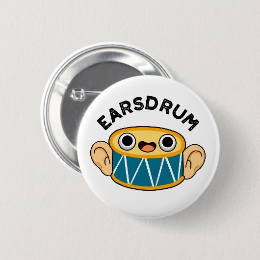 Earsdrum Funny Drummer Eardrum Pun Ronde Button 5,7 Cm (Voorkant /achterkant)