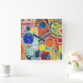 Earth 360 Wall Clock Vierkante Klok (Huis)