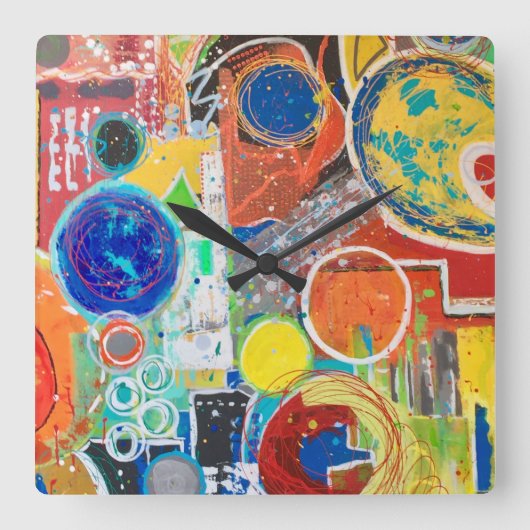 Earth 360 Wall Clock Vierkante Klok (Voorkant)