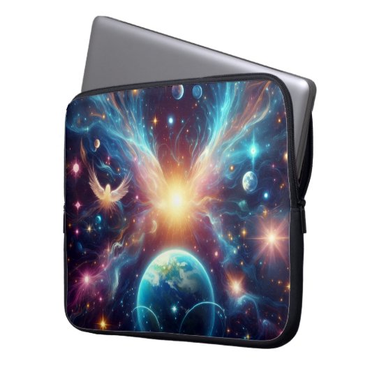 Earth and Her Sister Planets on an Electronics Bag Laptop Sleeve (Voorkant Links)