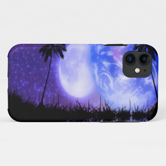 Earth and Moon Celestial iPhone Case (Achterkant (horizontaal))