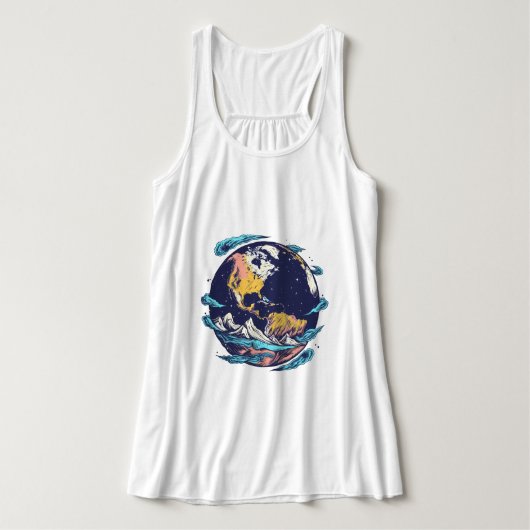 Earth and Ocean Artistic Graphic T-Shirt (Design voorkant)