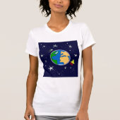 Earth And Satellite Womens T-Shirt (Voorkant)