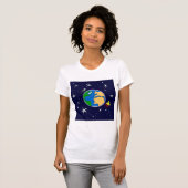 Earth And Satellite Womens T-Shirt (Voorkant volledig)