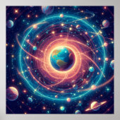 Earth and the Vibes of the Law of Attraction Wall Poster (Voorkant)