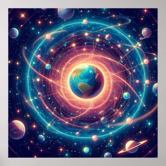 Earth and the Vibes of the Law of Attraction Wall Poster (Voorkant)