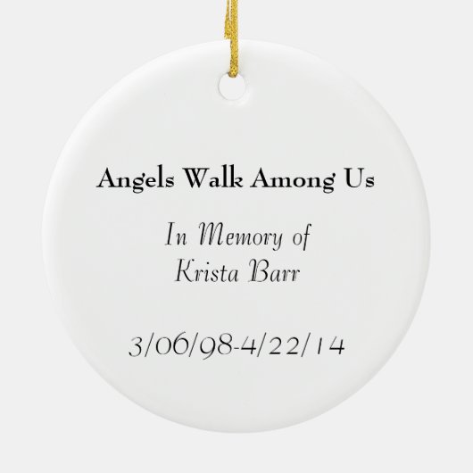 Earth Angel Keramisch Ornament (Achterkant)