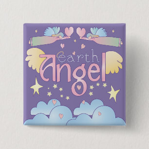Earth Angel Vierkante Button 5,1 Cm