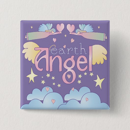 Earth Angel Vierkante Button 5,1 Cm (Voorkant)