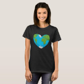 Earth Art Planet Funny Artwork Graphic Heart Premi T-shirt (Voorkant volledig)