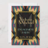Earth Aztec Modern Art Deco Engagement Party Kaart (Voorkant)