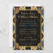 Earth Aztec Modern Art Deco Engagement Party Kaart (Achterkant)