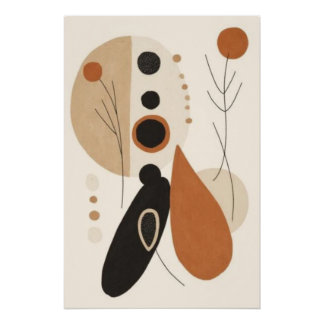 Earth Balance I | Moderne Abstracte Botanische Geo Perfect Poster