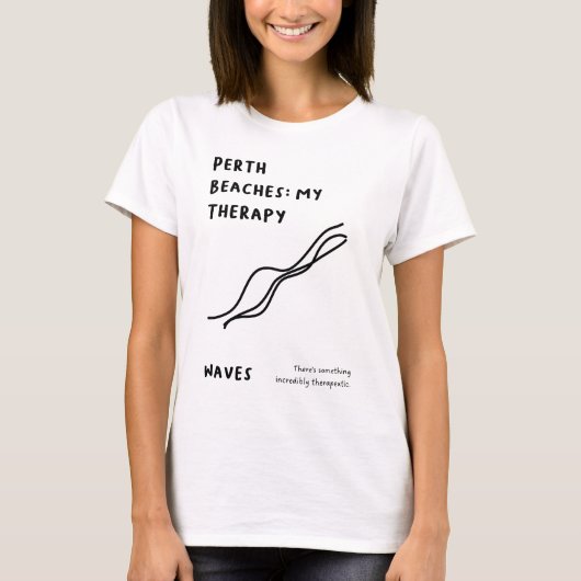 Earth Beaches: Mijn therapie | Minimalistische lin T-shirt (Voorkant)