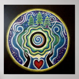 Earth Blessing Mandala Poster