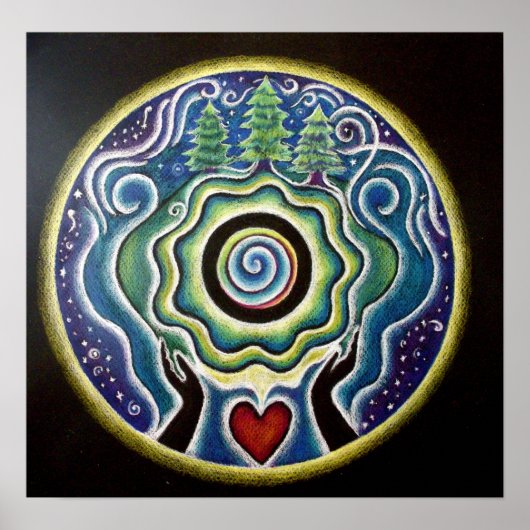 Earth Blessing Mandala Poster (Voorkant)