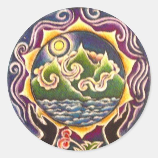 Earth Blessing Mandala Sticker (Voorkant)