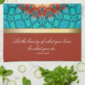 Earth Blue YinYang New age Art Quote Tea Towel Theedoek (Gevouwen)