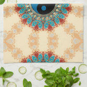 Earth Blue YinYang New age Flower Tea Towel Theedoek (Gevouwen)