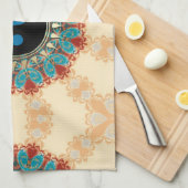 Earth Blue YinYang New age Flower Tea Towel Theedoek (Quarter Fold)
