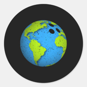 Earth Bowling LL. Dag van de Aarde is een gunst. F Ronde Sticker