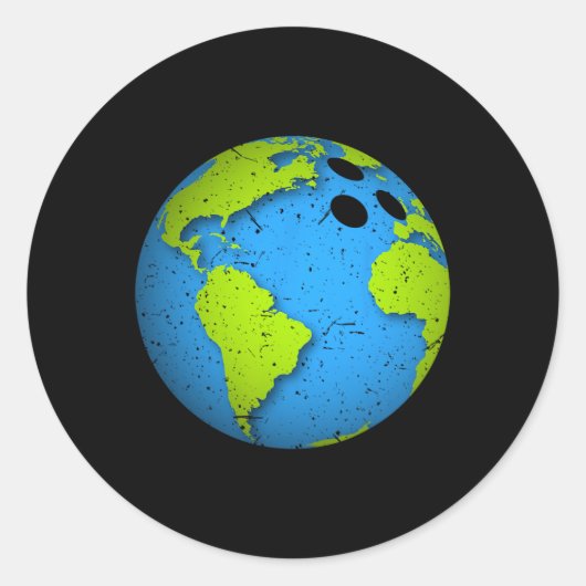 Earth Bowling LL. Dag van de Aarde is een gunst. F Ronde Sticker (Voorkant)