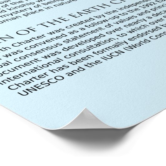 Earth Charter Poster - 22x31 Semi-Gloss (Hoek)